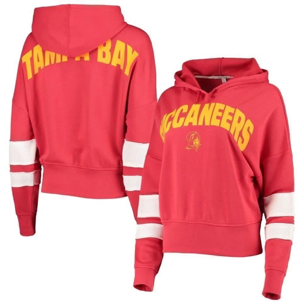 Junk Food Tampa Bay Buccaneers Women's Red/White Sideline Stripe Hoodie NWT XXL